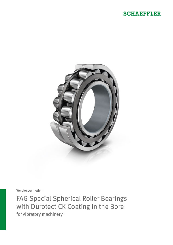 FAG Special Spherical Roller Bearings with Durotect CK Coating in the Bore FAG Special Spherical Roller Bearings with Durotect CK Coating in the Bore